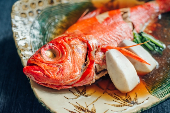 【味と湯の宿】★金目鯛の姿煮！＜一番人気＞★本格和食★スタンダード刺身舟盛り1泊2食付きプラン！